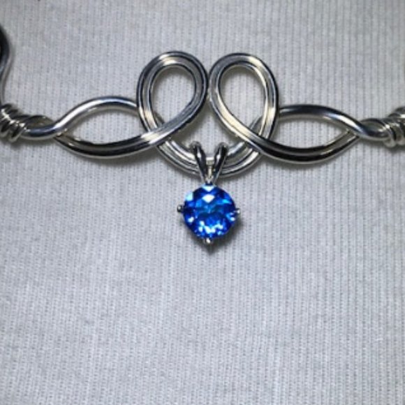 Ice Blue Topaz Sterling Silver Necklace- The Pixie Dust Necklace - Picture 4 of 6